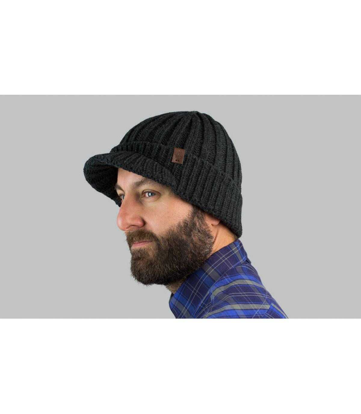 grijze vizier hoed Barts Silo Beanie dark heather